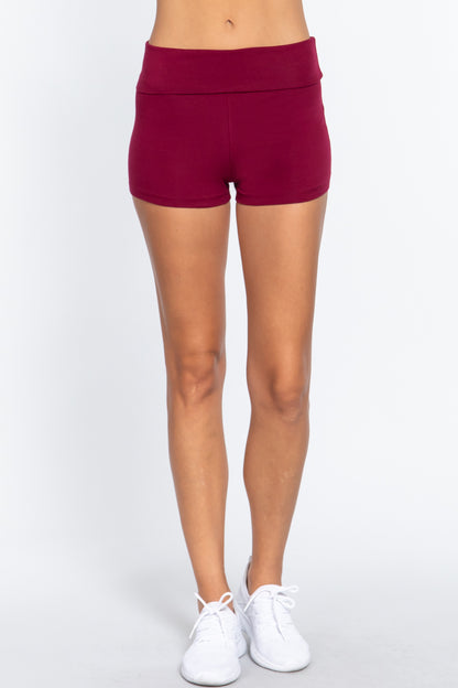 COTTON-SPANDEX HIGH WAISTED YOGA SHORT PANTS