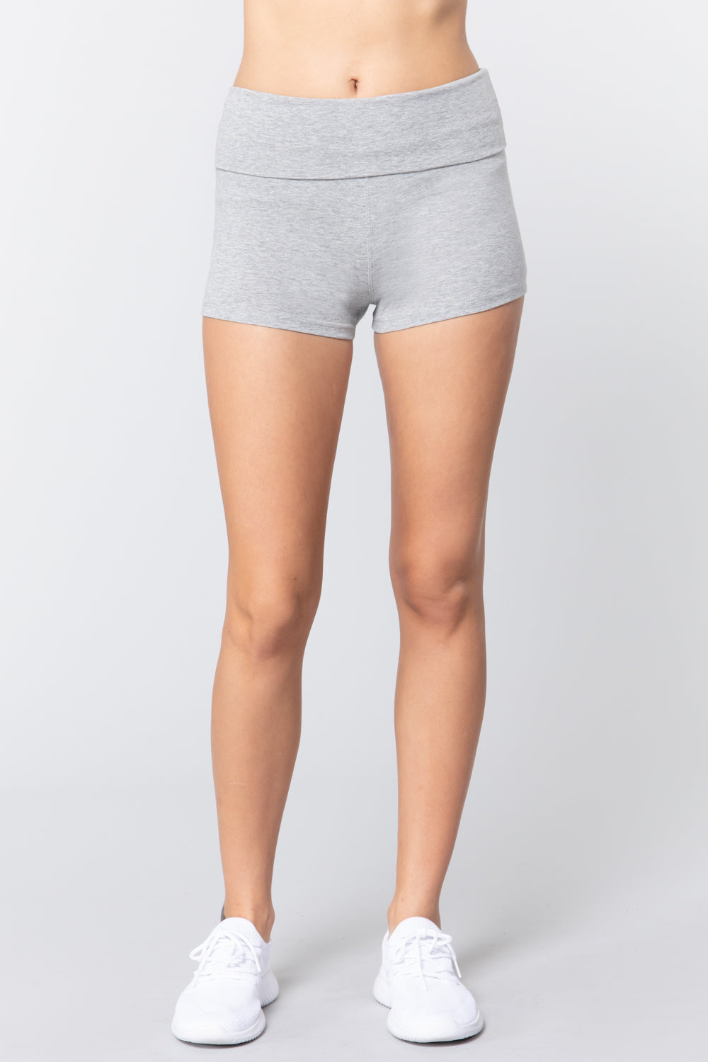 COTTON-SPANDEX HIGH WAISTED YOGA SHORT PANTS