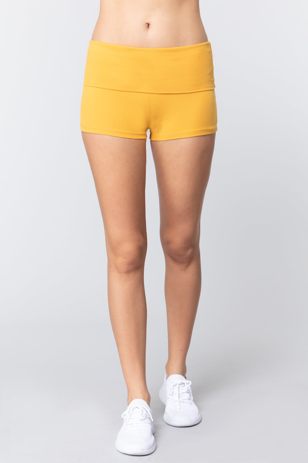 COTTON-SPANDEX HIGH WAISTED YOGA SHORT PANTS