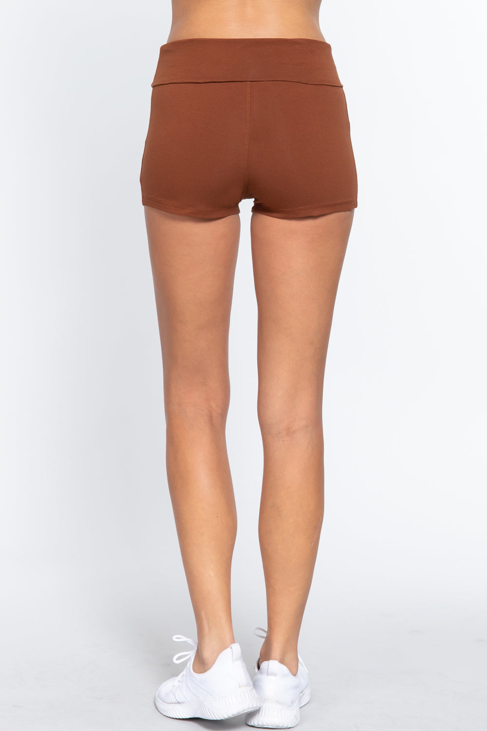 COTTON-SPANDEX HIGH WAISTED YOGA SHORT PANTS