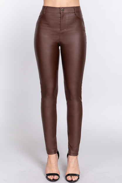 High Waist Skinny Faux Leather Pants