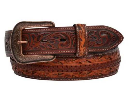 3D Mens belt 11/2" Real leather country western style