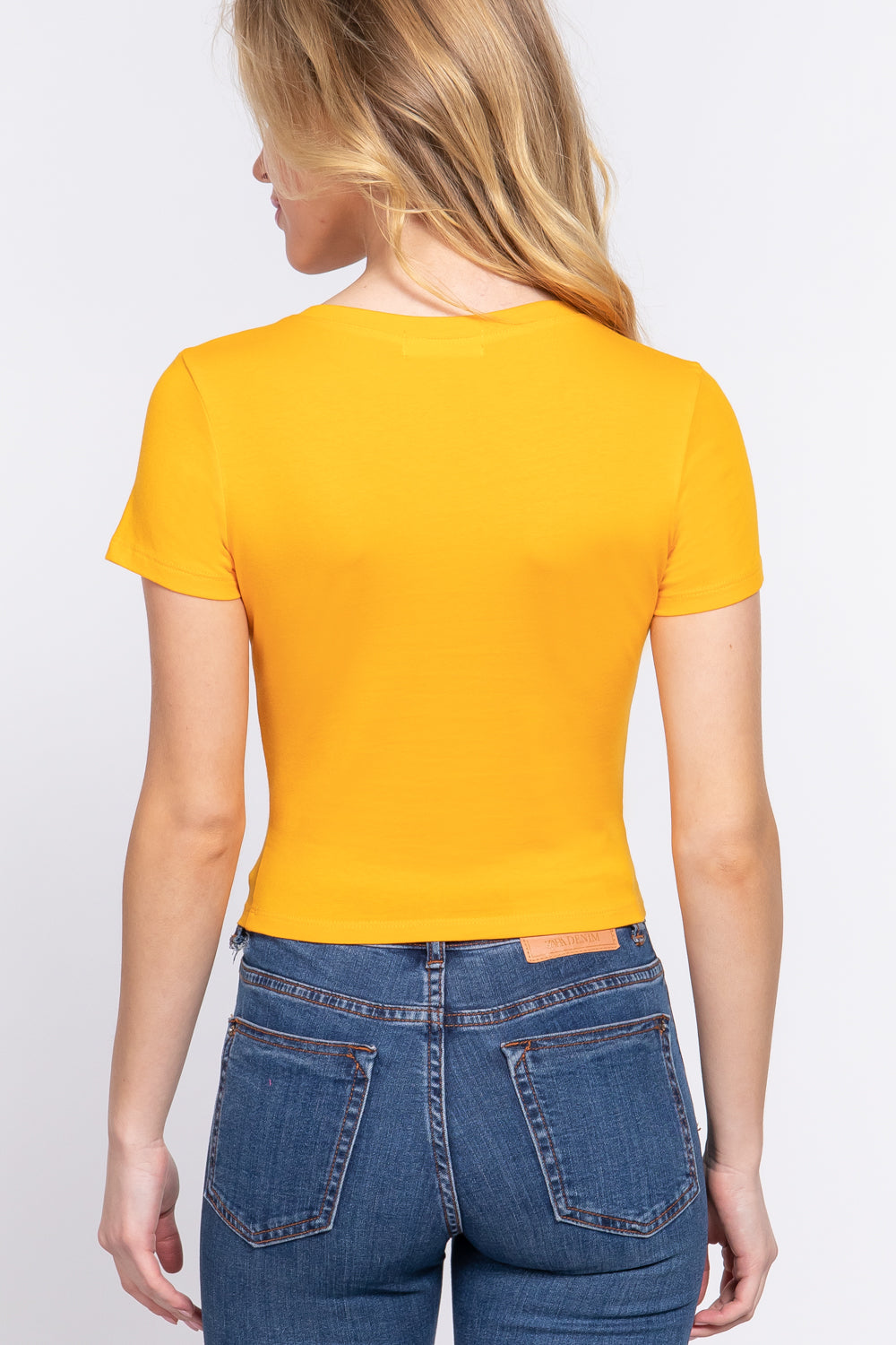 SHORT SLEEVE CREW NECK CROP TOP