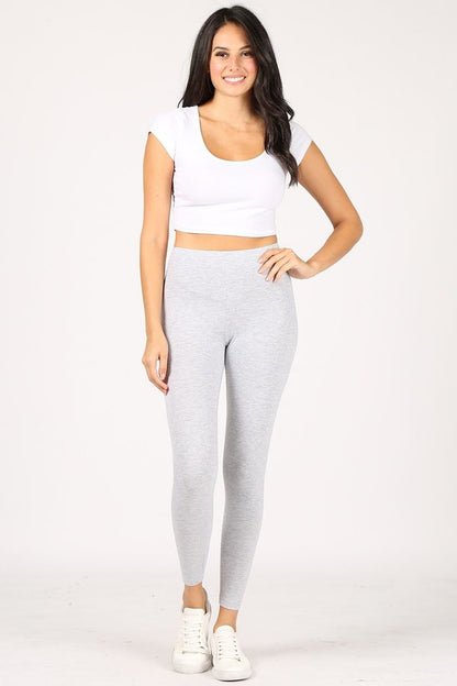 Solid Basic High-Waisted Leggings (PLUS SIZE) Soft and stretchy yoga leggings