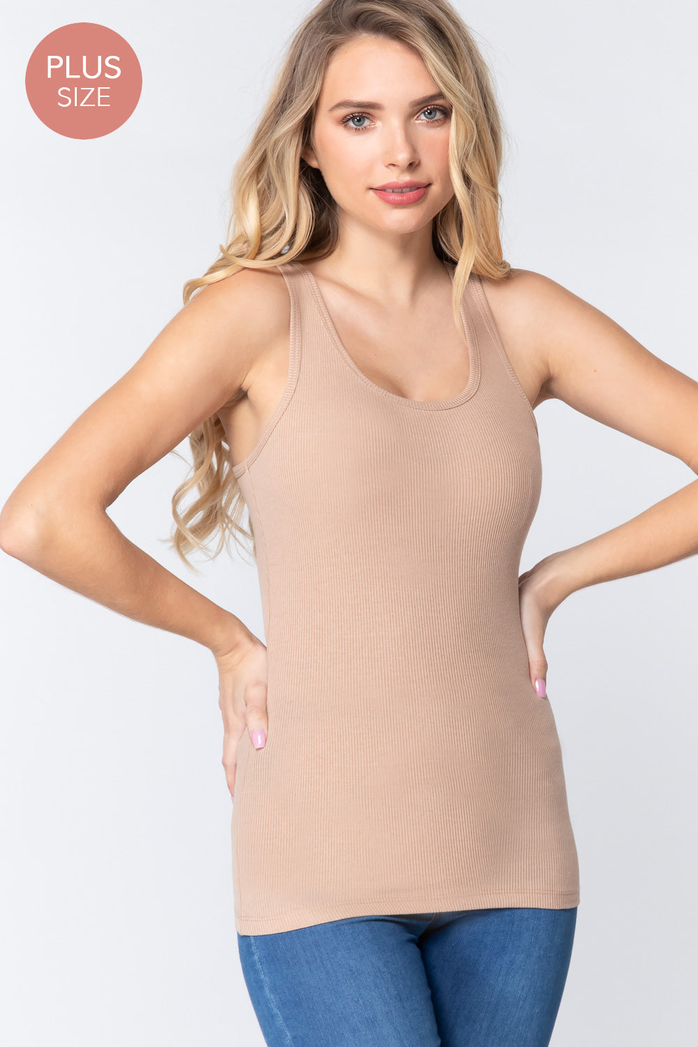 [PLUS] RACERBACK RIB TANK TOP