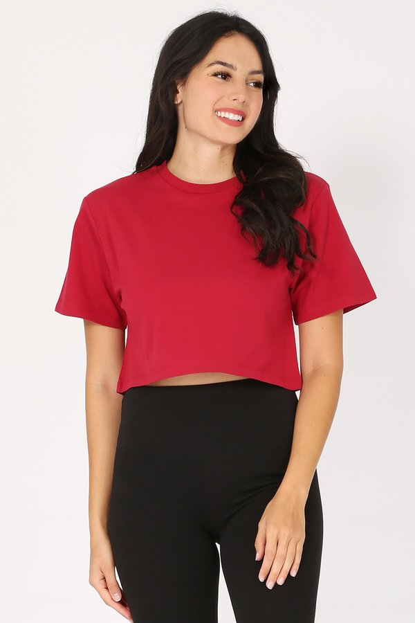 Oversized Short Sleeve Cropped T-shirt