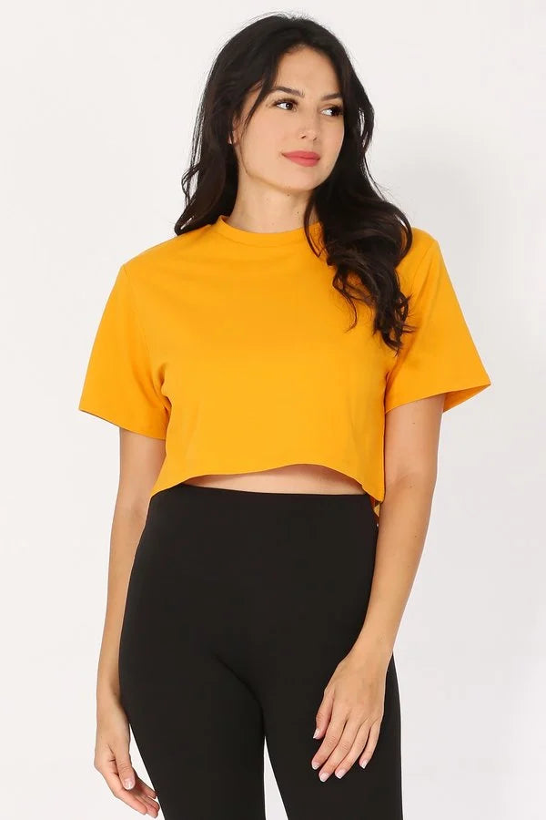 Oversized Short Sleeve Cropped T-shirt