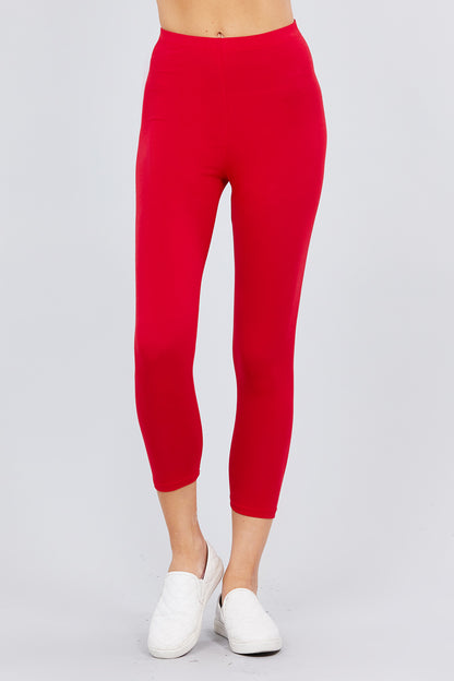 Cotton Spandex Jersey Capri Leggings