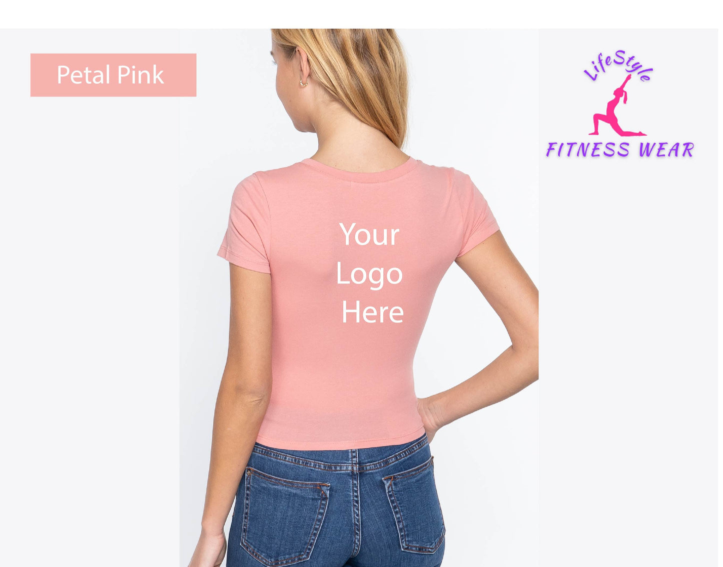 Custom Short Sleeve Crew Neck Crop Top - Crop Top Cami Tube Shirt Bandeau Sexy Hot Fit Wife Gift Party Customized Custom Print Personalized